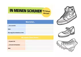 Vorschau - Mal- und Bastelvorlagen - Kunstprojekt: "In meinen Schuhen" - Seite 1