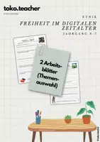 Vorschau - Arbeitsblätter - Freiheit - Freiheit im digitalen Zeitalter (Ethik) - Deckblatt