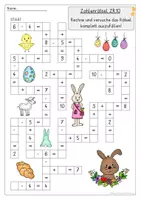 Vorschau - Arbeitsblätter - Rechenrätsel Ostern ZR10, Rechengitter - Seite 2