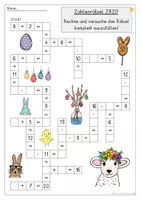Vorschau - Arbeitsblätter - Rechenrätsel Ostern ZR20, Rechengitter - Seite 1