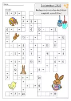Vorschau - Arbeitsblätter - Rechenrätsel Ostern ZR20, Rechengitter - Seite 3