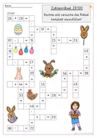 Vorschau - Arbeitsblätter - ZR100 Rechenrätsel Ostern, Rechengitter - Seite 1