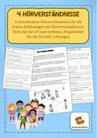 Vorschau - Unterrichtsreihen - Hörverstehen Einführung - 4 Hörverständnisse inkl. Lösung - Deckblatt