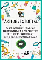 Vorschau - Stundenentwürfe - Aktionspotential – Ionentheorie & Ablauf | Interaktive Stunde Oberstufe mit Präsentation, Arbeitsblättern, Simulation & Lösungen - Deckblatt