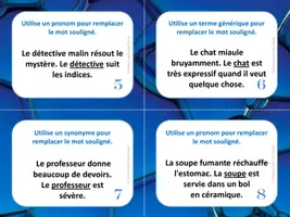 Aperçu - Cartes d'exercices - Utiliser un vocabulaire varié - 32 cartes à tâches / Use varied vocabulary - Page 2