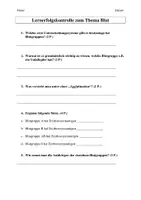Vorschau - Arbeitsblätter - Klassenarbeit zum Thema „Blut und Blutgruppen“ - Deckblatt