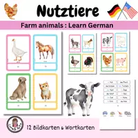 Vorschau - Bildkarten - Nutztiere Bildkarten & Wortkarten - Deckblatt