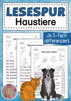 Vorschau - Arbeitsblätter - Lesespur Haustiere - Deckblatt