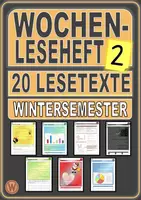 Vorschau - Unterrichtsreihen - WOCHENLESEHEFT (2. Klasse - WS) - 20 Texte zum Leseverständnis mit Arbeitsblättern (inkl. Lösungen) - Deckblatt