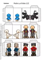 Vista previa - Manualidades / Dibujos para colorear - Pedro y el lobo - Tideres de dedo para la clase de música - página 3