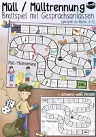 Vorschau - Spiele - Müll / Mülltrennung / Abfall - Brettspiel mit Gesprächsanlässen Spiel - Deckblatt