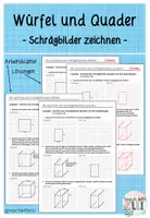 Vorschau - Arbeitsblätter - SCHRÄGBILDER ZEICHNEN - Würfel und Quader - Deckblatt