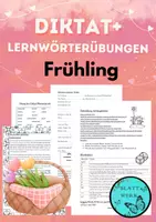Vorschau - Arbeitsblätter - Frühling: Diktat und Lernwörterübungen - Deckblatt