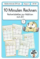 Vorschau - Arbeitsblätter - Rechentabellen zur Addition im Zahlenraum bis 100 mit ZÜ Selbstkontrolle über QR-Code - 10 Minuten rechnen 3 - Deckblatt