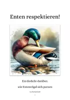 Vorschau - Arbeitsblätter - Enten respektieren/Tiergedicht + Labyrinth- + Bilderrätsel - Deckblatt