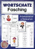 Vorschau - Arbeitsblätter - Wortschatz: Fasching / Karneval - Bildkarten und Arbeitsblätter - Deckblatt