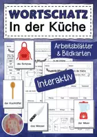 Vorschau - Interaktives Material - Wortschatz zum Thema Küche interaktiv üben - Deckblatt