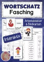 Vorschau - Interaktives Material - Wortschatz zum Thema Fasching interaktiv üben - Deckblatt