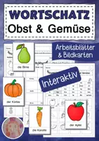 Vorschau - Arbeitsblätter - Wortschatz zum Thema Obst und Gemüse interaktiv üben - Deckblatt