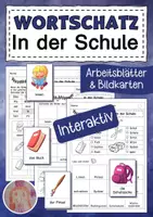 Vorschau - Interaktives Material - Wortschatz zum Thema Schule interaktiv üben - Deckblatt