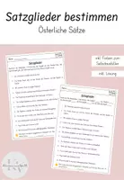 Vorschau - Arbeitsblätter - Ostern: Satzglieder bestimmen - Deckblatt