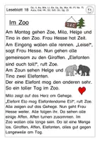 Vorschau - Arbeitsblätter - Leseblatt 18 -Z- Lesen lernen Rechtschreibung - Seite 1