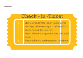 Vorschau - Bildkarten - Check-in/out-Ticket Grundschule_Classroom Management - Deckblatt