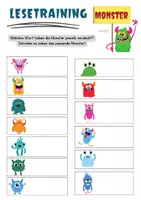 Vorschau - Arbeitsblätter - Lesetraining: Wörter mit verdeckten Buchstaben erkennen - Monster - Seite 3