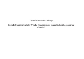Vorschau - Stundenentwürfe - Unterrichtsbesuch_Soziale Marktwirtschaft_Gerechtigkeitsprinzipien - Deckblatt