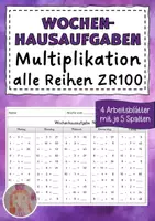 Vorschau - Arbeitsblätter - Wochenhausaufgabe Mathematik, 2.Klasse, Malaufgaben, alle Reihen - Seite 1