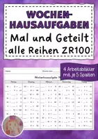 Vorschau - Arbeitsblätter - Wochenhausaufgaben Mathematik: Einmaleins für 4 x 4 Wochen - Seite 1