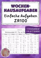 Vorschau - Arbeitsblätter - Wochenhausaufgabe Mathematik Klasse 2 - Seite 1