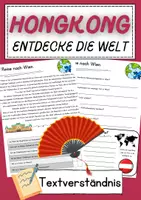 Vorschau - Unterrichtsreihen - Hongkong Leseförderung Lesespiel Textverständnis 4 Klasse Text lesen Klasse 3 Entdecke die Welt - Deckblatt