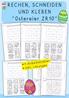 Vorschau - Arbeitsblätter - Rechenpuzzle Ostern, Ostereier, ZR10, Addition, Subtraktion - Deckblatt