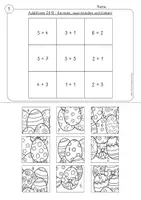 Vorschau - Arbeitsblätter - Rechenpuzzle Ostern, Ostereier, ZR10, Addition, Subtraktion - Seite 1