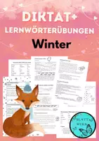 Vorschau - Arbeitsblätter - Diktattext mit Dikatübungen und Lernwörterübungen/Winter - Deckblatt