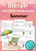 Vorschau - Unterrichtsreihen - Diktat Thema Sommer: mit Aufgaben und Übungen - Deckblatt