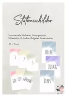 Vorschau - Stationenlernen - Pastellige Stationsschilder - Deckblatt