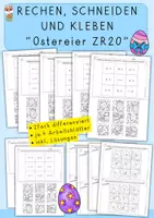 Vorschau - Arbeitsblätter - Rechenpuzzle Ostern, Ostereier, ZR20, Addition, Subtraktion - Deckblatt