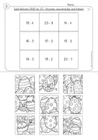 Vorschau - Arbeitsblätter - Rechenpuzzle Ostern, Ostereier, ZR20, Addition, Subtraktion - Seite 3