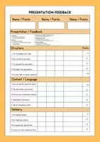 Vorschau - Arbeitsblätter - Feedback / Bewertung - Presentations Englisch - Seite 1