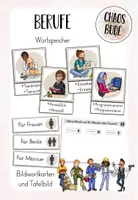 Vorschau - Präsentationen/Tafelbilder - Berufe - Bildwortkarten/Typisch weibliche und männliche Berufe? - Deckblatt