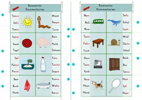 Vorschau - Spiele - Reimwörter Klammerkarten - Seite 1