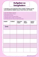 Vorschau - Arbeitsblätter - Materialpaket - Satzglieder - Deckblatt
