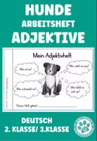 Vorschau - Stationenlernen - Hunde Arbeitsheft Adjektive Deutsch 2.Klasse 3.Klasse - Deckblatt
