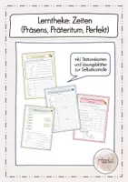 Vorschau - Arbeitsblätter - Lerntheke: Zeitformen (Präsens, Präteritum, Perfekt) - Deckblatt