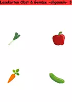 Vorschau - Arbeitsblätter - Lesekarten einfach bis schwer Thema Obst & Gemüse 1. bis 2. Klasse Deutsch, DaZ/DaF, Fremdwörter Spiel - Seite 3
