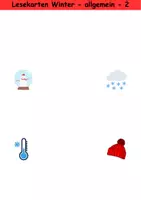 Vorschau - Arbeitsblätter - Lesekarten einfach bis schwer Thema Winter 1. bis 2. Klasse Deutsch, DaZ/DaF, Fremdwörter Spiel - Seite 2