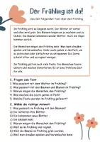 Vorschau - Arbeitsblätter - Der Frühling ist da! - Deckblatt