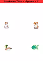 Vorschau - Arbeitsblätter - Lesekarten einfach Thema Tiere 1. bis 2. Klasse Deutsch, DaZ/DaF, Fremdwörter Spiel - Seite 2